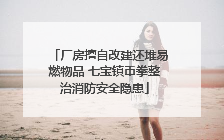 厂房擅自改建还堆易燃物品 七宝镇重拳整治消防安全隐患