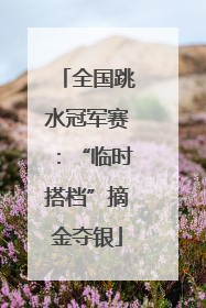 全国跳水冠军赛：“临时搭档”摘金夺银