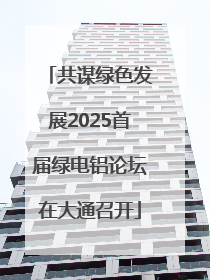 共谋绿色发展2025首届绿电铝论坛在大通召开