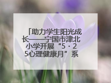 助力学生阳光成长——宁国市津北小学开展“5・25心理健康月”系列活动