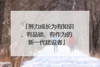 努力成长为有知识、有品德、有作为的新一代建设者