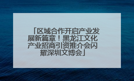 区域合作开启产业发展新篇章！黑龙江文化产业招商引资推介会闪耀深圳文博会