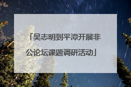 吴志明到平潭开展非公论坛课题调研活动