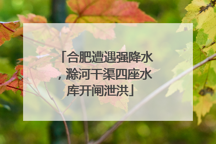 合肥遭遇强降水，滁河干渠四座水库开闸泄洪