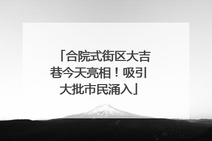合院式街区大吉巷今天亮相！吸引大批市民涌入