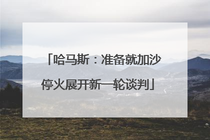 哈马斯：准备就加沙停火展开新一轮谈判