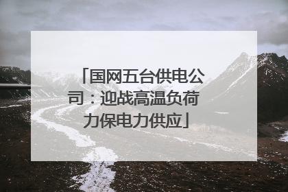 国网五台供电公司：迎战高温负荷 力保电力供应