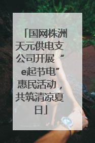 国网株洲天元供电支公司开展“e起节电”惠民活动，共筑清凉夏日