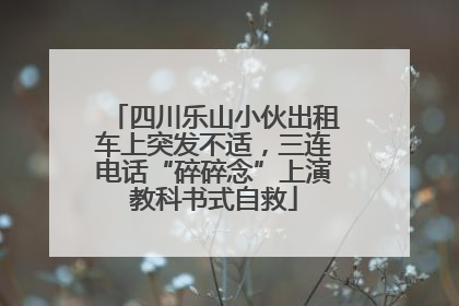 四川乐山小伙出租车上突发不适，三连电话“碎碎念”上演教科书式自救