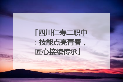 四川仁寿二职中：技能点亮青春，匠心接续传承