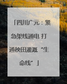 四川广元：紧急架线通电 打通秧田灌溉“生命线”
