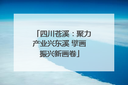 四川苍溪：聚力产业兴东溪 擘画振兴新画卷