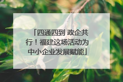 四通四到 政企共行！福建这场活动为中小企业发展赋能
