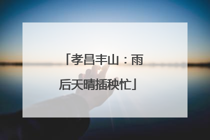 孝昌丰山：雨后天晴插秧忙