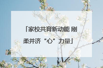家校共育新动能 刚柔并济“心”力量