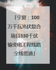 宁夏：100万千瓦光伏复合项目330千伏输变电工程线路全线贯通