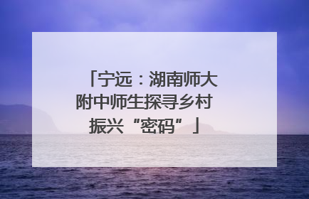 宁远：湖南师大附中师生探寻乡村振兴“密码”