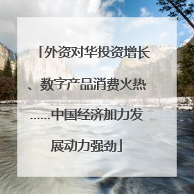 外资对华投资增长、数字产品消费火热……中国经济加力发展动力强劲