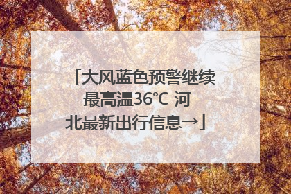 大风蓝色预警继续 最高温36℃ 河北最新出行信息→