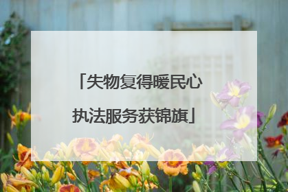 失物复得暖民心 执法服务获锦旗
