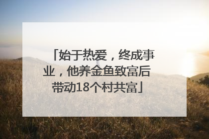 始于热爱，终成事业，他养金鱼致富后带动18个村共富