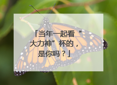 当年一起看“大力神”杯的，是你吗？