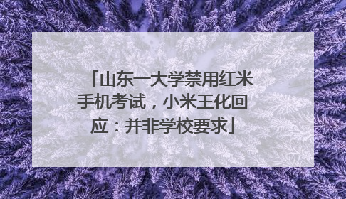山东一大学禁用红米手机考试，小米王化回应：并非学校要求