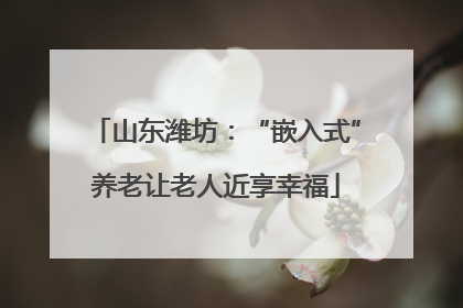 山东潍坊：“嵌入式”养老让老人近享幸福