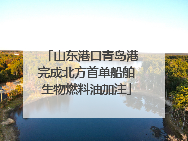 山东港口青岛港完成北方首单船舶生物燃料油加注