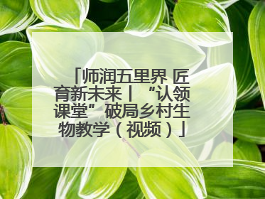 师润五里界 匠育新未来丨“认领课堂”破局乡村生物教学（视频）