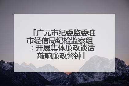 广元市纪委监委驻市经信局纪检监察组：开展集体廉政谈话 敲响廉政警钟