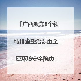 广西聚焦8个领域排查整治涉重金属环境安全隐患