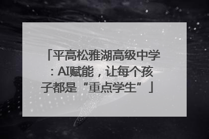 平高松雅湖高级中学：AI赋能，让每个孩子都是“重点学生”