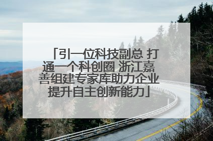 引一位科技副总 打通一个科创圈 浙江嘉善组建专家库助力企业提升自主创新能力