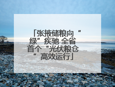 张掖储粮向“绿”疾驰 全省首个“光伏粮仓”高效运行