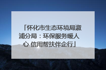 怀化市生态环境局溆浦分局：环保服务暖人心 信用帮扶伴企行