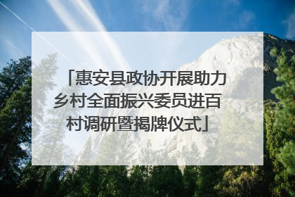 惠安县政协开展助力乡村全面振兴委员进百村调研暨揭牌仪式