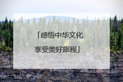 感悟中华文化 享受美好旅程