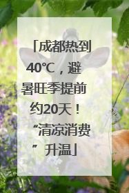成都热到40℃，避暑旺季提前约20天！“清凉消费”升温