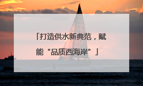 打造供水新典范，赋能“品质西海岸”