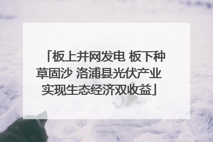板上并网发电 板下种草固沙 洛浦县光伏产业实现生态经济双收益