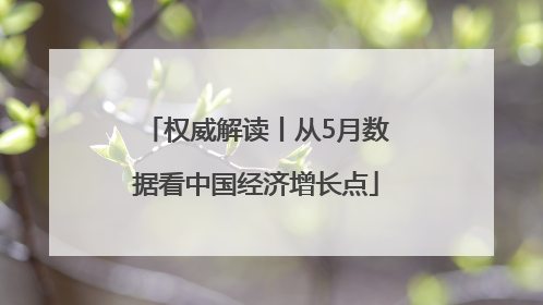 权威解读丨从5月数据看中国经济增长点