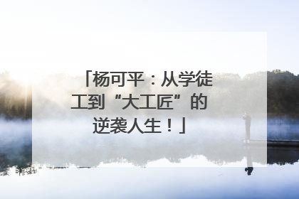 杨可平：从学徒工到“大工匠”的逆袭人生！