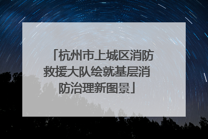 杭州市上城区消防救援大队绘就基层消防治理新图景