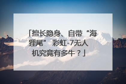 擅长隐身、自带“海狸尾” 彩虹-7无人机究竟有多牛？
