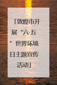 敦煌市开展“六·五”世界环境日主题宣传活动