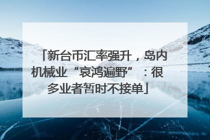 新台币汇率强升，岛内机械业“哀鸿遍野”：很多业者暂时不接单