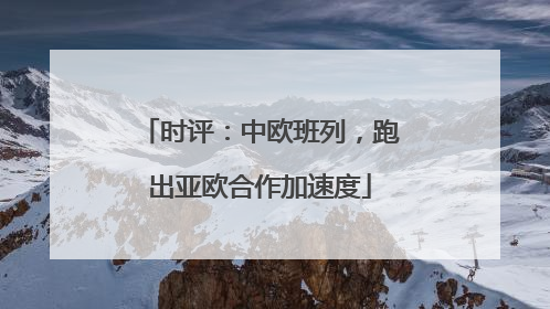 时评：中欧班列，跑出亚欧合作加速度
