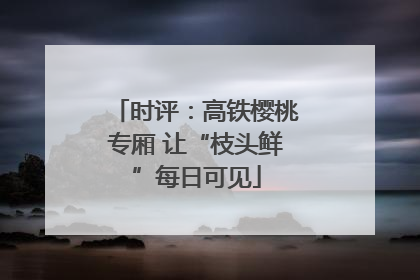 时评：高铁樱桃专厢 让“枝头鲜”每日可见