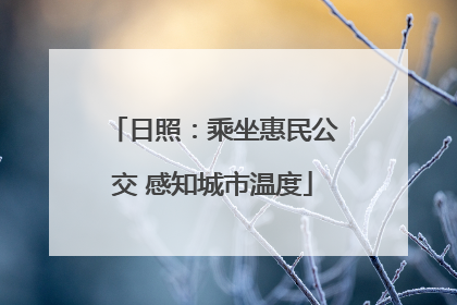 日照：乘坐惠民公交 感知城市温度